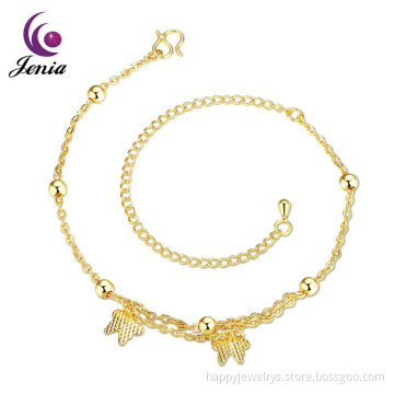 Jenia Jewellery Fashionable 18K Gold Plated Style Butterfly Charm Sexy Anklet Chain